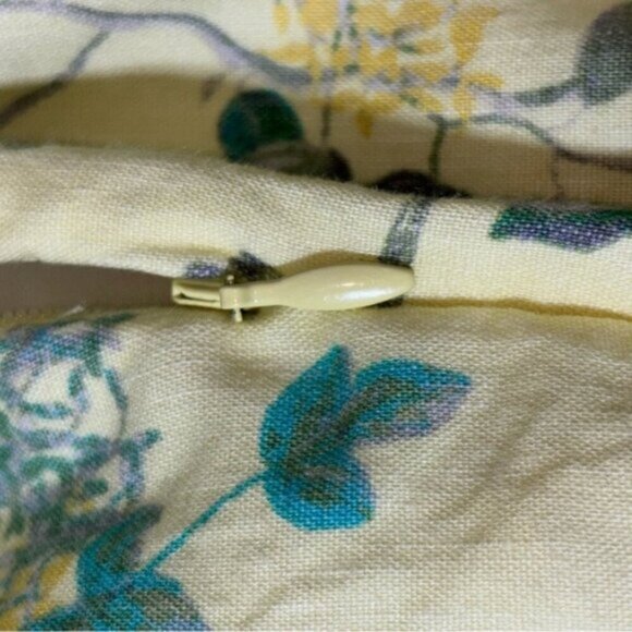 INC Women’s Small Floral Yellow Green Pants Cottagecore Romantic Feminine Flare - Picture 14 of 15